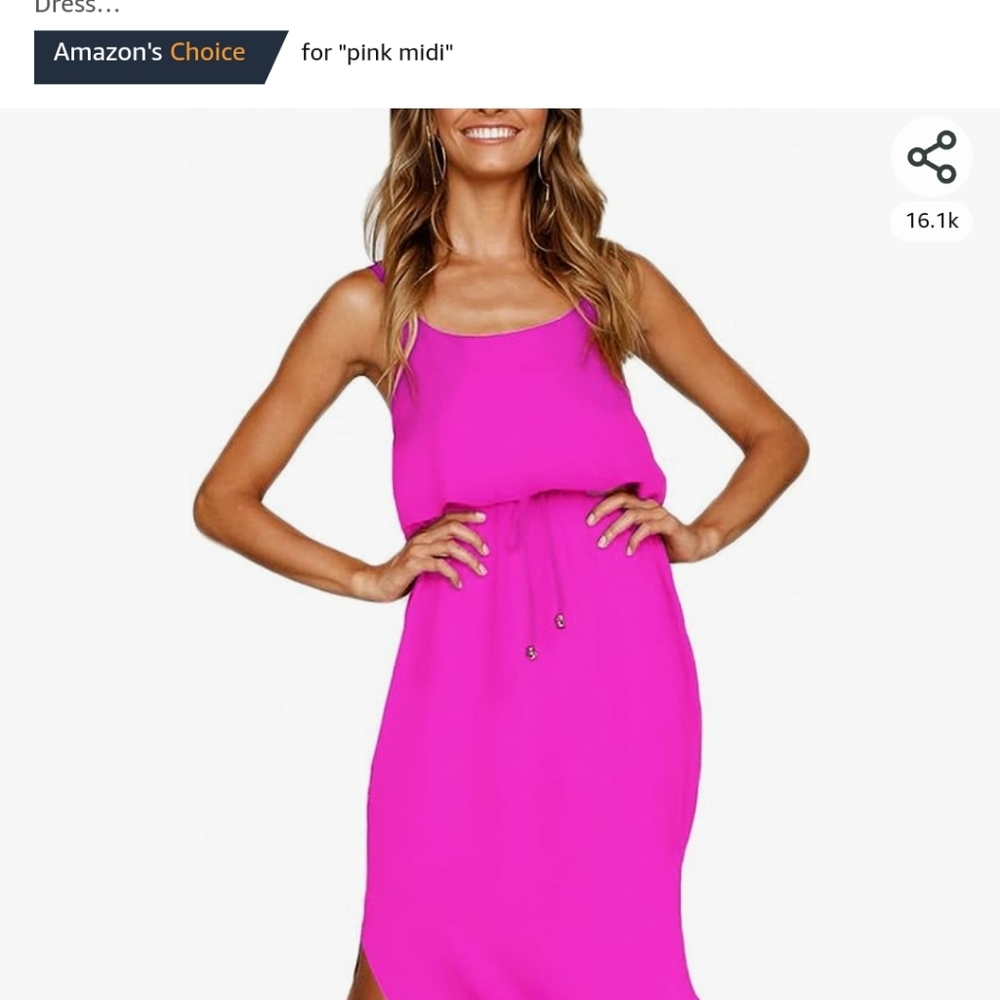 Midi length dress, pink/fushia